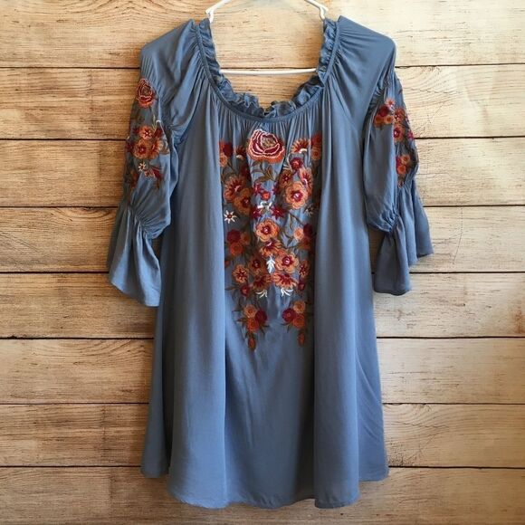 ANDREE BY UNIT EMBROIDERED DRESS - Picture 1 of 7